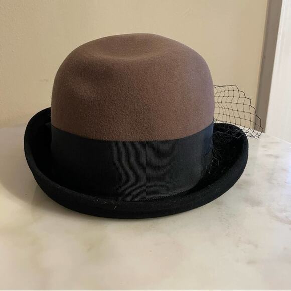 Vintage Brown and Black Women's Hat - Picture 4 of 9